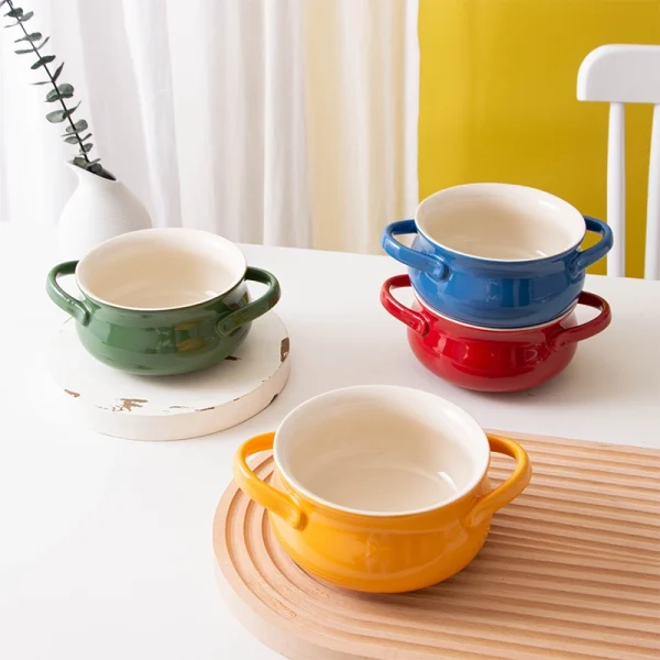 Wholesale Ceramic Double-Handle Soup Bowls – Kedali Tableware Factory Offers Bulk Supply