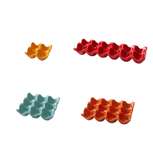Wholesale Ceramic 6-Slot Egg Trays, Multiple Colors Available – Factory Direct Supply
