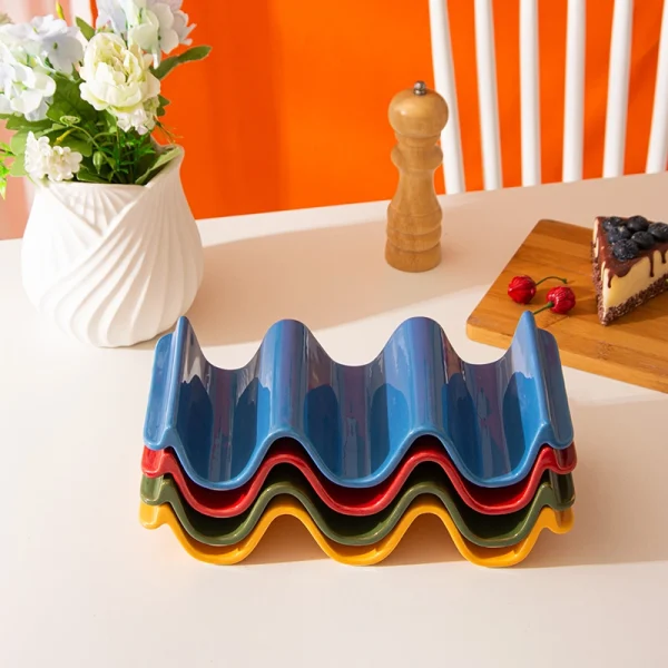 Wholesale Ceramic Taco Holders, Taco Racks, Multiple Colors Available – Kedali Kitchenware Manufacturer