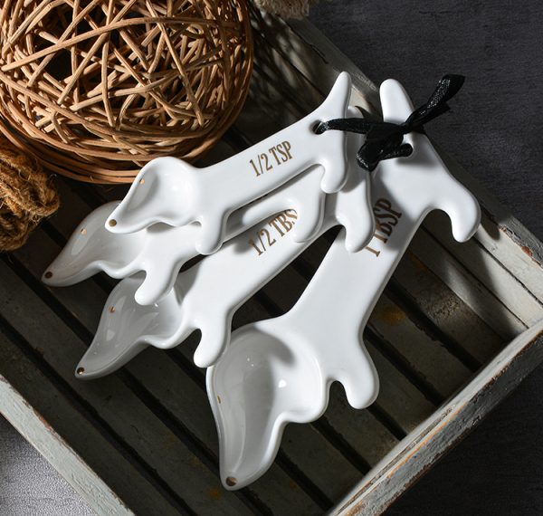 Wholesale Whimsical Dachshund Ceramic Measuring Spoon Set