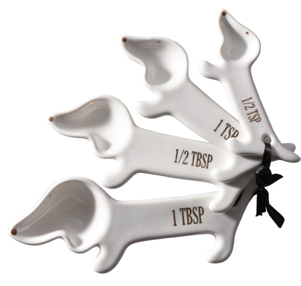 Wholesale Whimsical Dachshund Ceramic Measuring Spoon Set