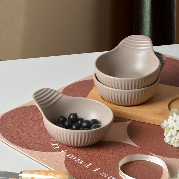 Wholesale Matte Ceramic Snack Bowls, Fruit Bowls with Handle