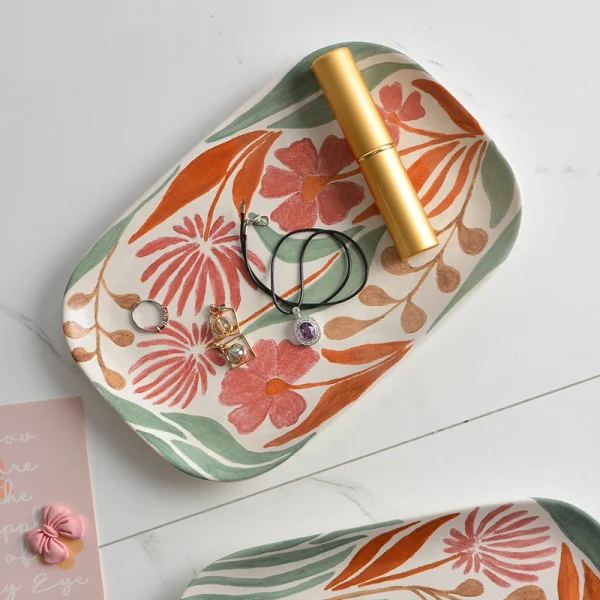 Wholesale Hand-Painted Floral Ceramic Jewelry Plates – B2B Ceramic Supplier