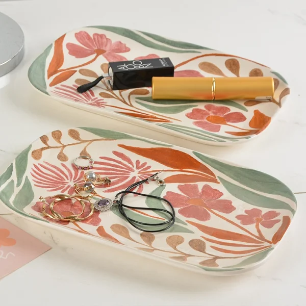 Wholesale Hand-Painted Floral Ceramic Jewelry Plates – B2B Ceramic Supplier