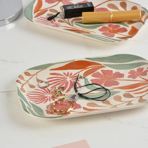 Wholesale Hand-Painted Floral Ceramic Jewelry Plates – B2B Ceramic Supplier