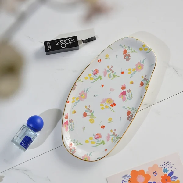Wholesale Ceramic Trinket Tray Manufacturer – Factory Supply Ceramic Trinket Trays with Floral Patterns