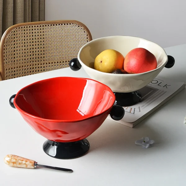 Wholesale Ceramic Fruit Serving Bowl with Pedestal Base – Serveware Manufacturer