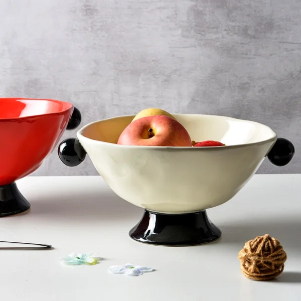 Wholesale Ceramic Fruit Serving Bowl with Pedestal Base – Serveware Manufacturer