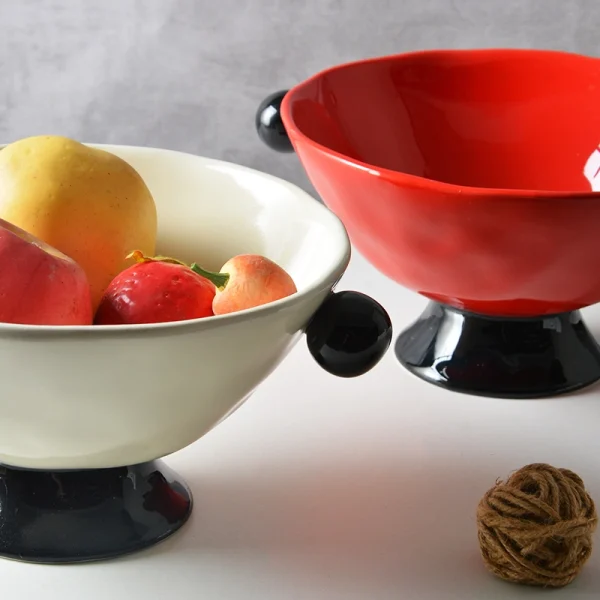 Wholesale Ceramic Fruit Serving Bowl with Pedestal Base – Serveware Manufacturer