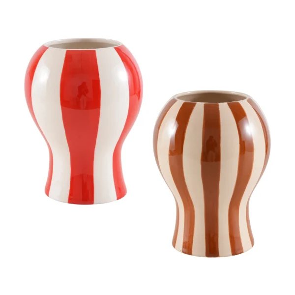 Wholesale Modern Striped Ceramic Balloon Vase, Supply of High-quality Flower Vase in Bulk