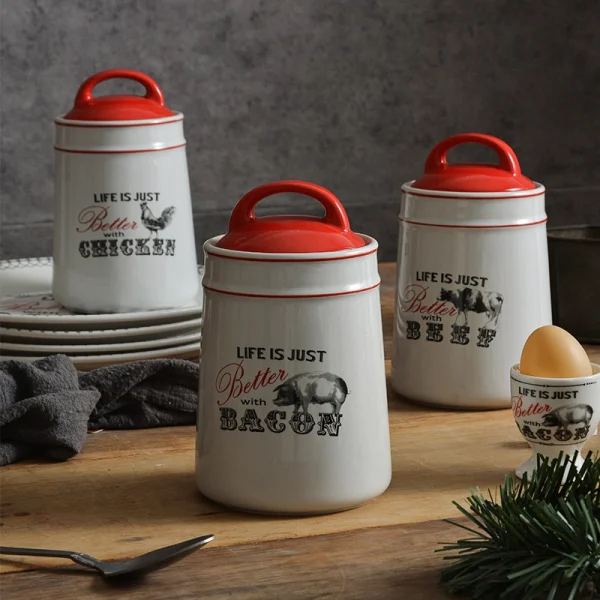 Wholesale Ceramic Farmhouse Style Kitchen Canister Set – Direct Factory Price