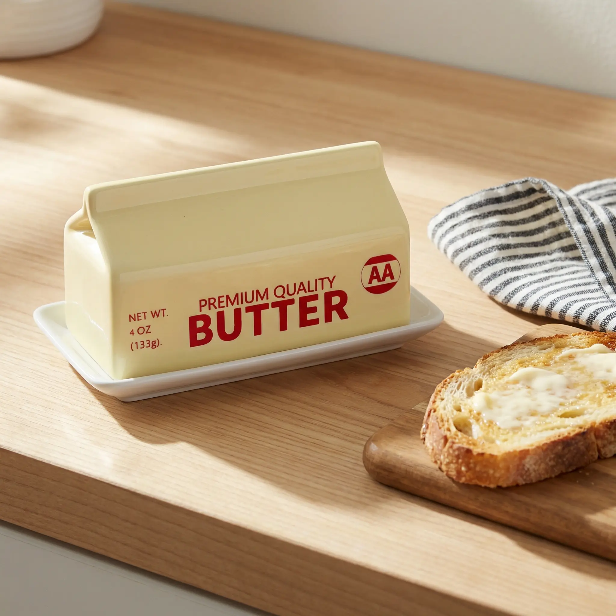retro milk carton butter dish