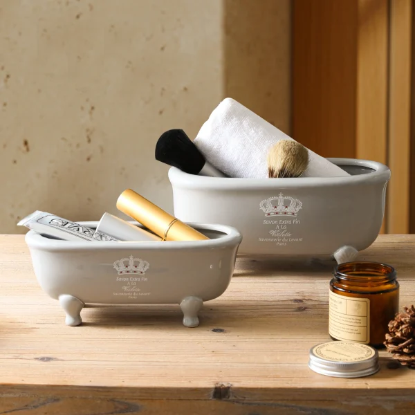 Elegant Ceramic Bathroom Storage Organizer for Countertop Toiletries – Kedali Ceramic Factory