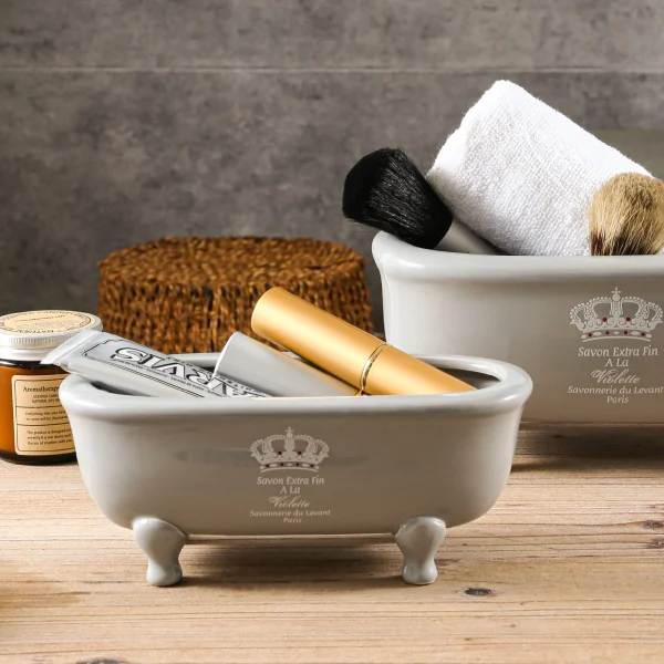 Elegant Ceramic Bathroom Storage Organizer for Countertop Toiletries – Kedali Ceramic Factory