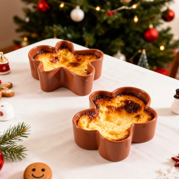 Wholesale Cute Ceramic Gingerbread Man Bowl, Xmas Decorative Ceramic Serving Bowl for Snack & Appetizer