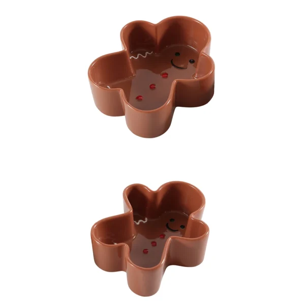Wholesale Cute Ceramic Gingerbread Man Bowl, Xmas Decorative Ceramic Serving Bowl for Snack & Appetizer