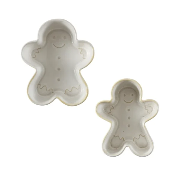 Wholesale Gingerbread Man Ceramic Nut Bowl, Christmas Decorative Snack Platter for Home Holiday Party