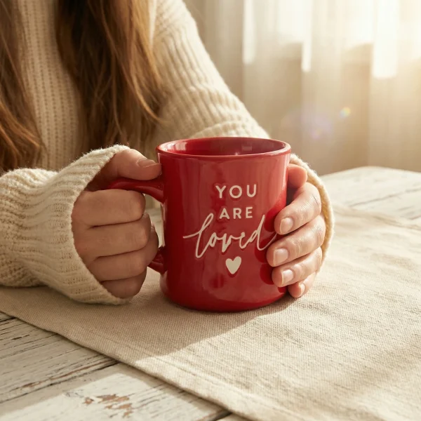 Wholesale Glossy Red Lettered Ceramic Coffee Mug, Just For You Daily Use Cup - Ceramic Coffee Mug Manufacturer Supply