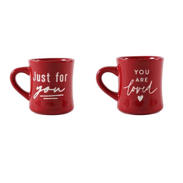 Wholesale Glossy Red Lettered Ceramic Coffee Mug, Just For You Daily Use Cup - Ceramic Coffee Mug Manufacturer Supply