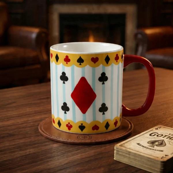 Wholesale Poker Theme Ceramic Mug, 4-Piece, 460ml, Novel Home Drinkware - Ceramic Mug Manufactrurer Supply