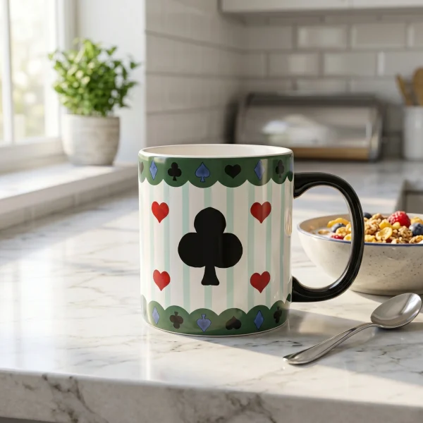 Wholesale Poker Theme Ceramic Mug, 4-Piece, 460ml, Novel Home Drinkware - Ceramic Mug Manufactrurer Supply