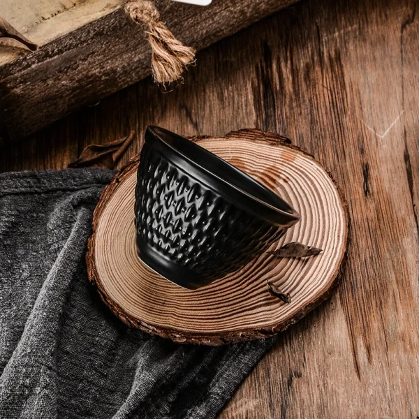 Wholesale Handmade Matte Stoneware Tea Set with Bamboo Lift Handle, Complete 5-Piece Chinese Gongfu Tea Serving Set