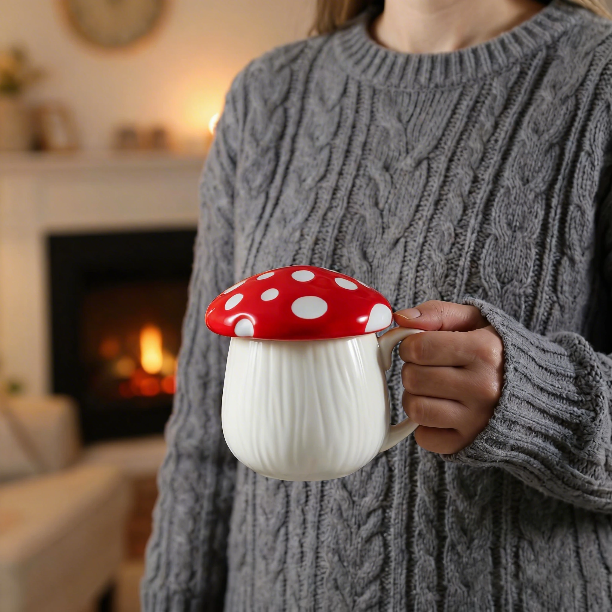 mushroom ceramic mug