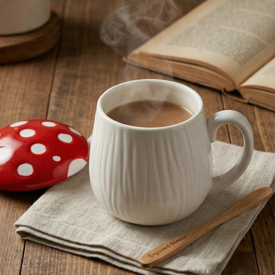 mushroom ceramic mug