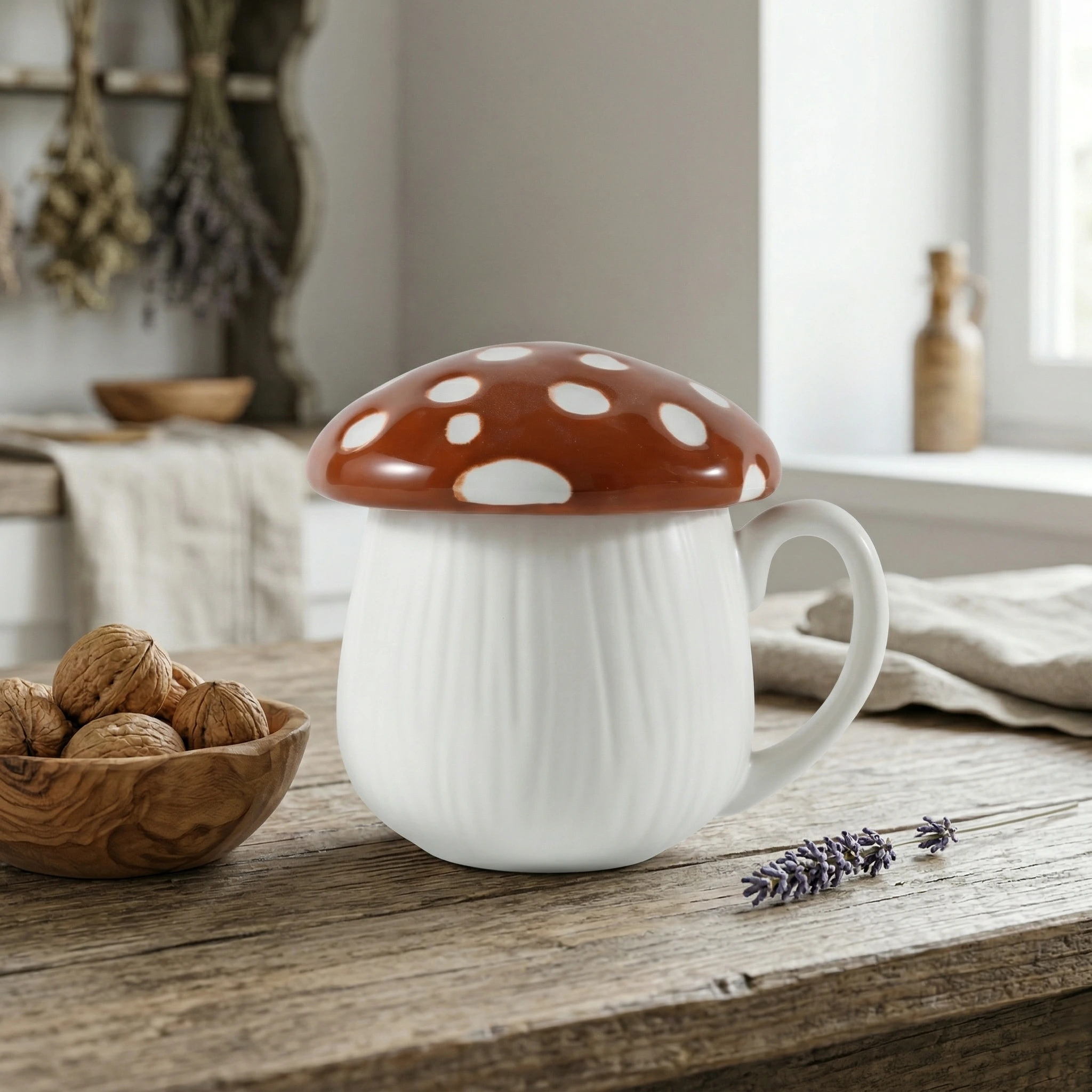 mushroom ceramic mug