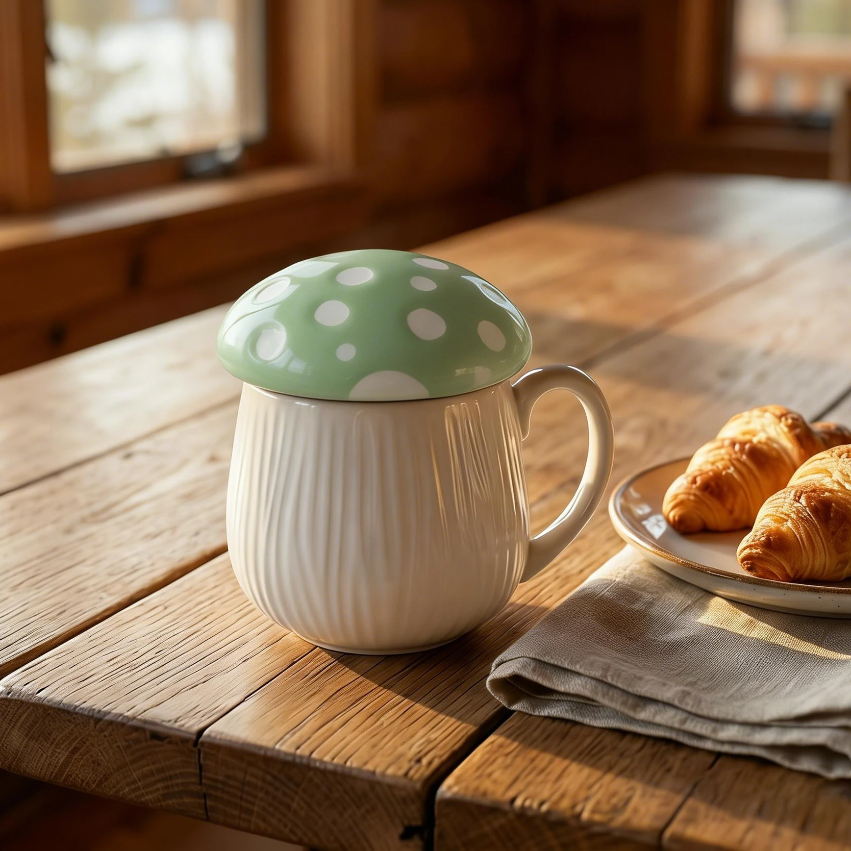 mushroom ceramic mug