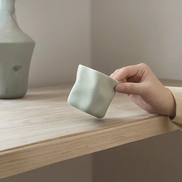 Wholesale Seaweed-Shaped Ceramic Candle Holder, Matte Textured - Home Decor Supply