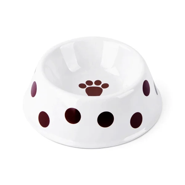 Wholesale Wide-Base Ceramic Pet Bowls With Simple and Cute Icons