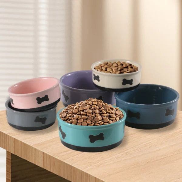 Wholesale Non-Slip Ceramic Pet Bowl, Pet Feeding Dishes Supply
