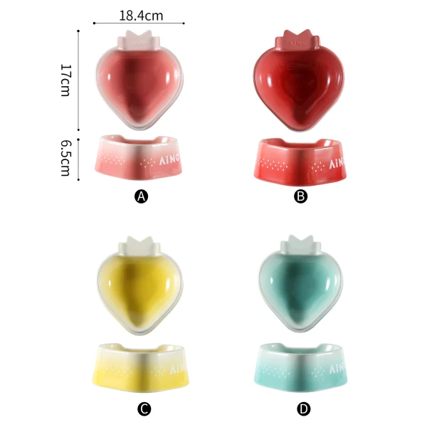 Wholesale Ceramic Pet Bowls, Raised Tilted Pet Food Bowl Neck Protection, Anti-Slip Feeding Dish for Kitten and Puppy