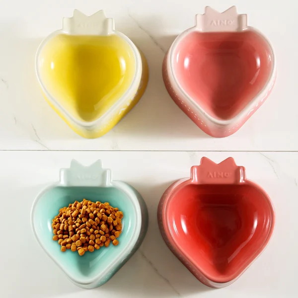 Wholesale Ceramic Pet Bowls, Raised Tilted Pet Food Bowl Neck Protection, Anti-Slip Feeding Dish for Kitten and Puppy
