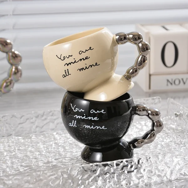 Wholesale Modern Luxury Ceramic Tea & Coffee Set With Beaded Handle