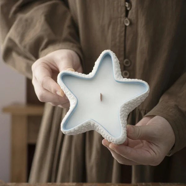 Wholesale Ceramic Starfish Candle Holder For Table Home Decor, Beach House Gift