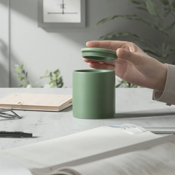 Wholesale Matte Ceramic Candle Jar with Lid, Empty Round Candle Vessel for Soy Wax, Home Decor & Gift