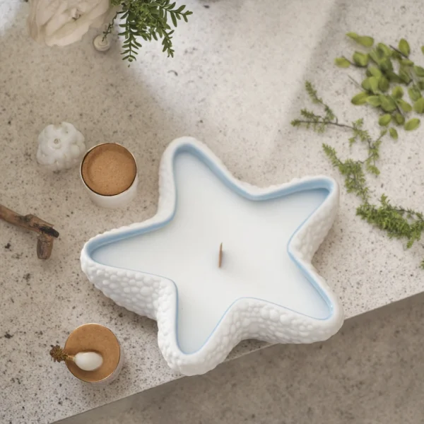 Wholesale Ceramic Starfish Candle Holder For Table Home Decor, Beach House Gift