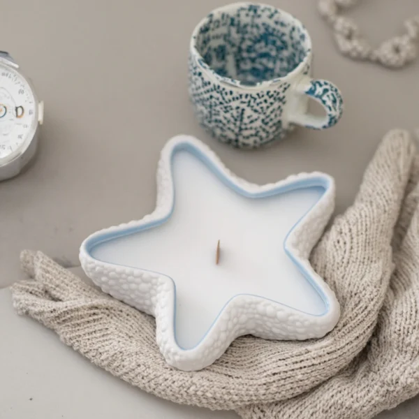 Wholesale Ceramic Starfish Candle Holder For Table Home Decor, Beach House Gift