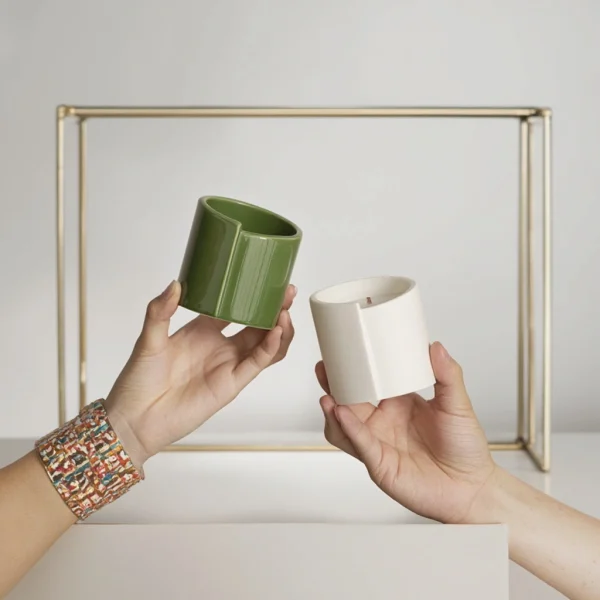 Wholesale Minimalist Ceramic Candle Holder, Modern Ceramic Candle Jar for Home Decor & Candle Making Gift