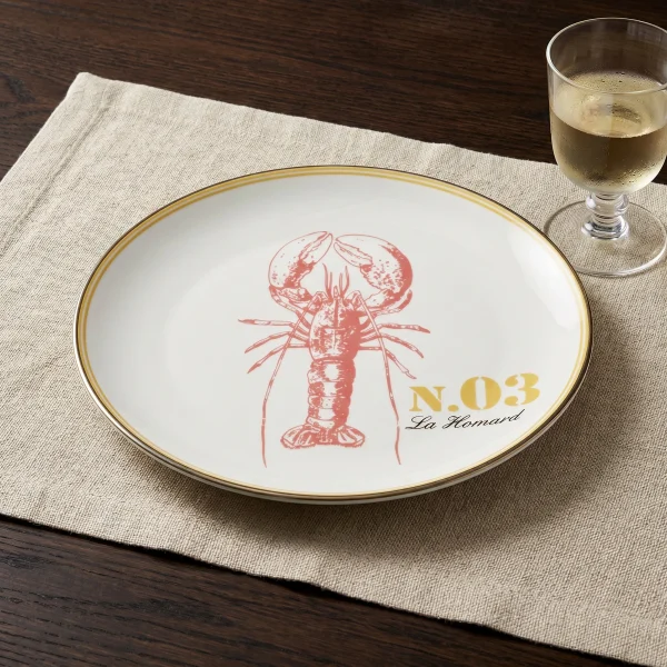 Wholesale 4-Piece Marine Creature Ceramic Plate Set - Crab, Seahorse, Lobster, and Fish
