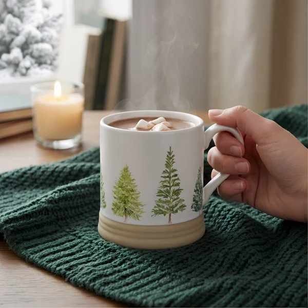 Wholesale Christmas Winter Forest Ceramic Dinnerware Set, Dinner Plate, Salad Plate, Coffee Mug & Bowl, Holiday Table Decor Gift